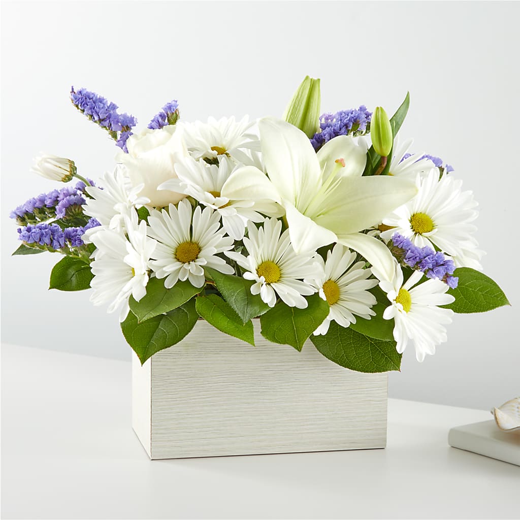 Beyond Blue Box Bouquet – GLAMMY'S FLOWER GARDEN, Fayette AL