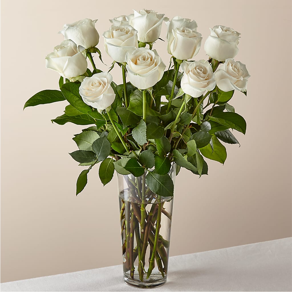 Long Stem White Rose Bouquet – GLAMMY'S FLOWER GARDEN, Fayette AL