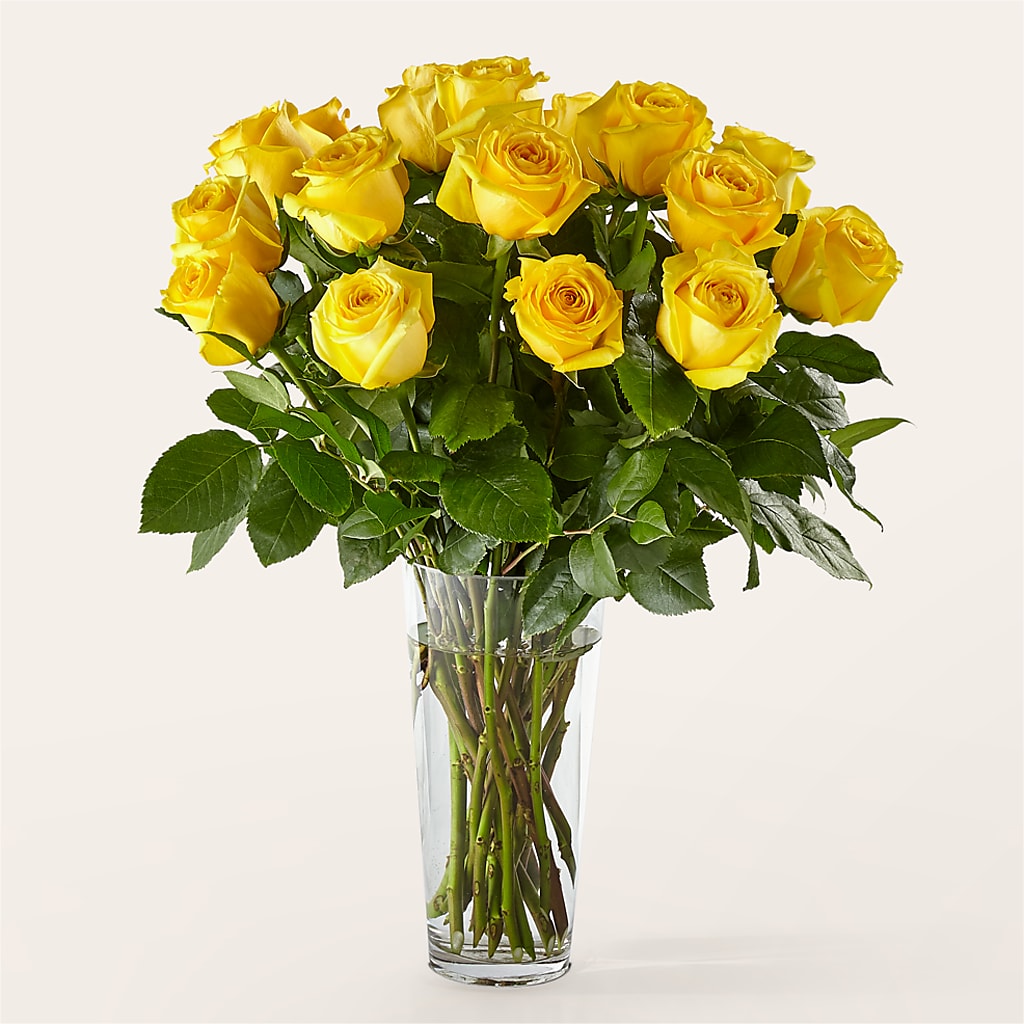 Long Stem Yellow Rose Bouquet – GLAMMY'S FLOWER GARDEN, Fayette AL