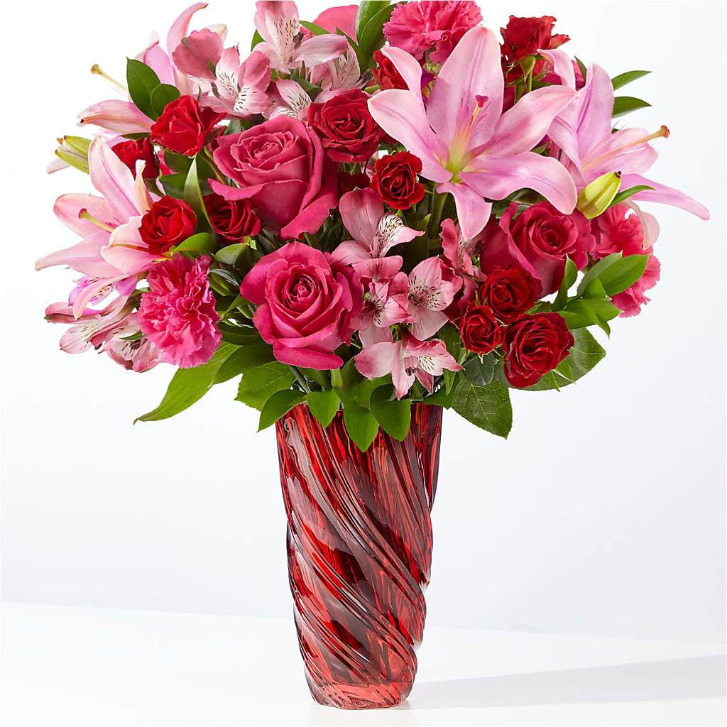 In Love Bouquet with Luxe Swirl Vase – GLAMMY'S FLOWER GARDEN, Fayette AL