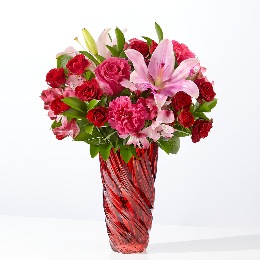 In Love Bouquet with Luxe Swirl Vase – GLAMMY'S FLOWER GARDEN, Fayette AL