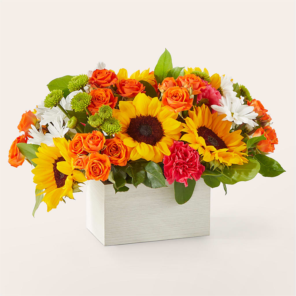 Sun-drenched Blooms Box Bouquet – GLAMMY'S FLOWER GARDEN, Fayette AL