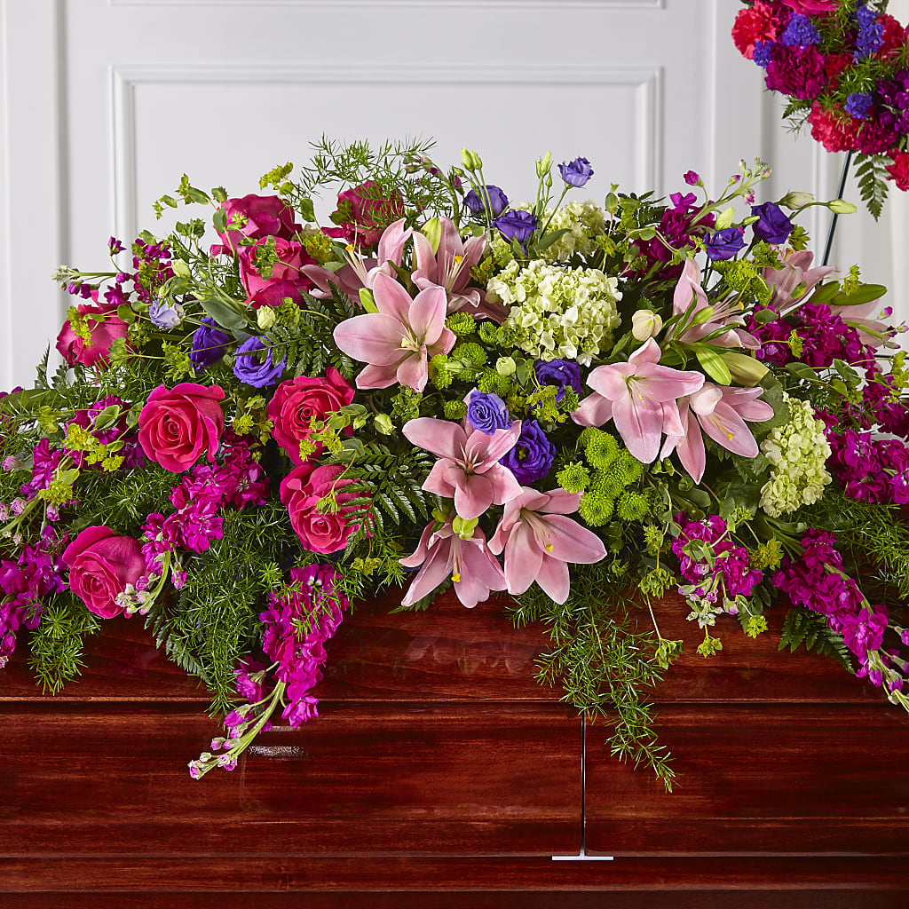 Radiant Tribute Casket Spray – GLAMMY'S FLOWER GARDEN, Fayette AL