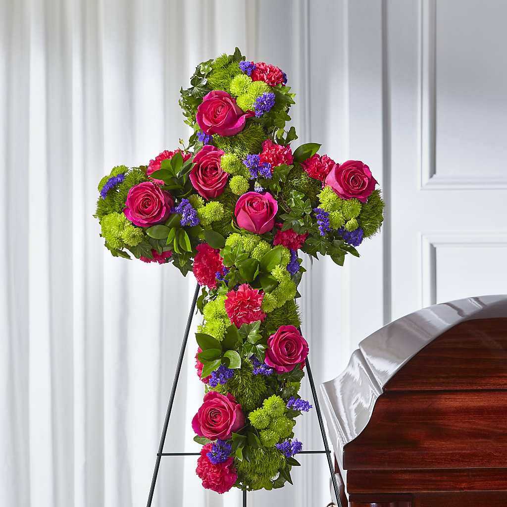 Tribute Rose Floral Cross – GLAMMY'S FLOWER GARDEN, Fayette AL