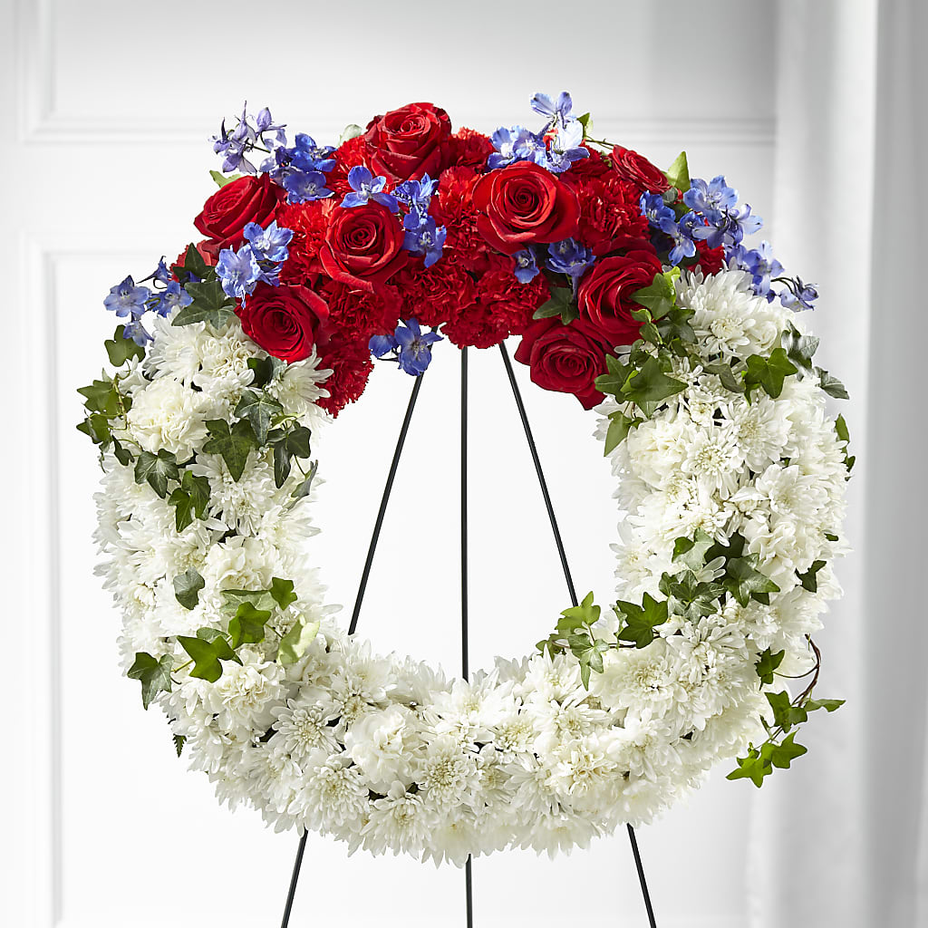 Patriotic Passion Wreath – GLAMMY'S FLOWER GARDEN, Fayette AL