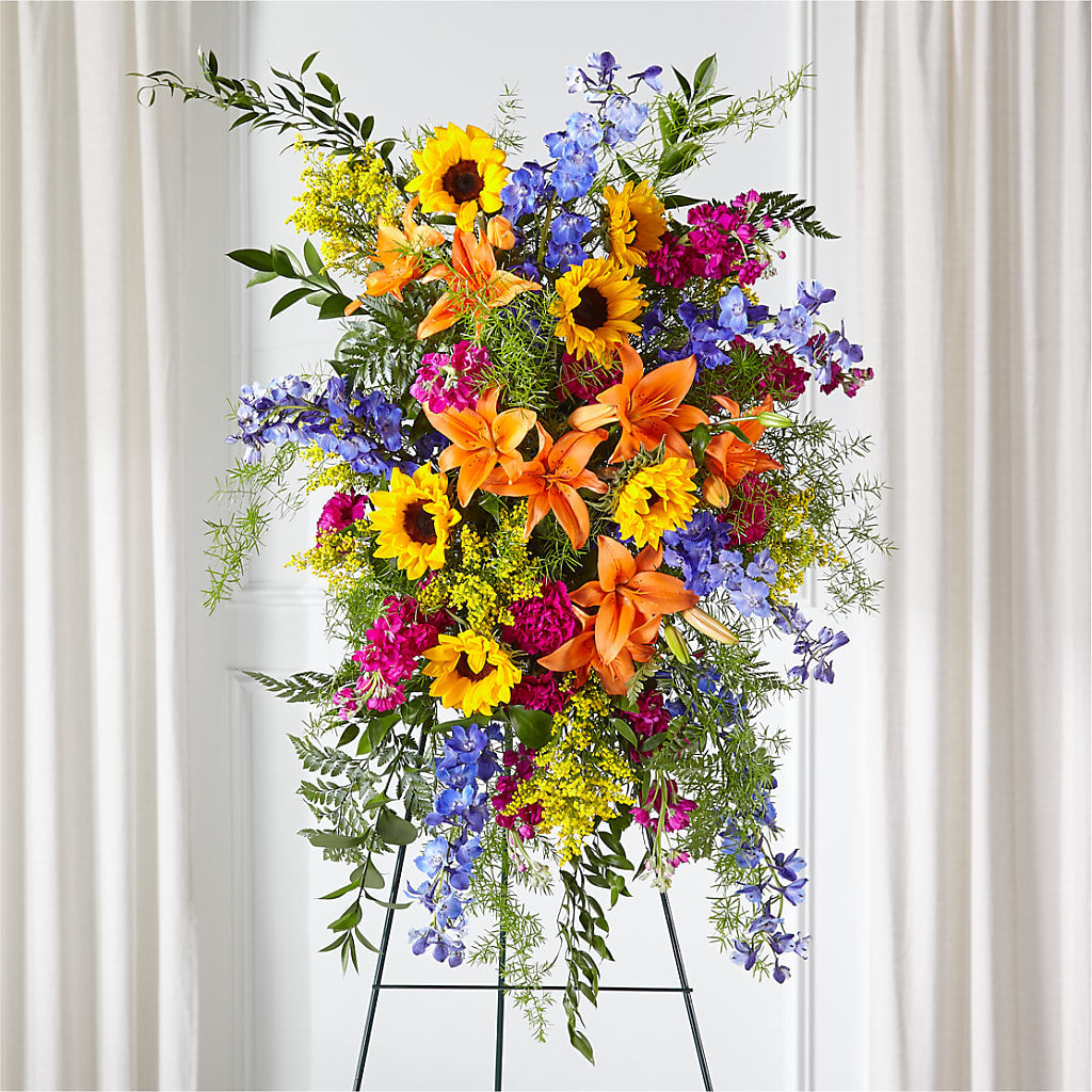 Sunlit Memories Standing Spray (Standard) – GLAMMY'S FLOWER GARDEN, Fayette AL