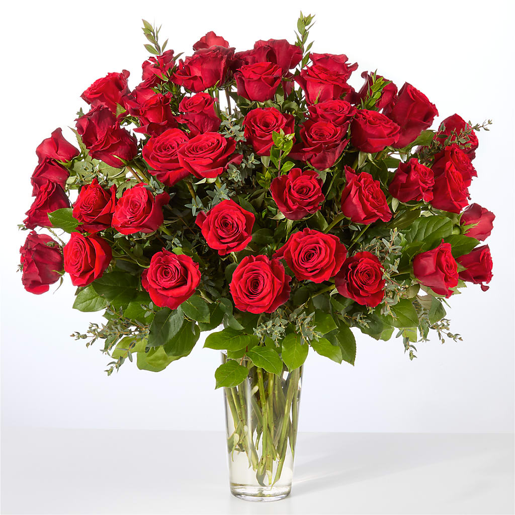 Forever Yours Fifty Stem Red Rose Bouquet – GLAMMY'S FLOWER GARDEN, Fayette AL