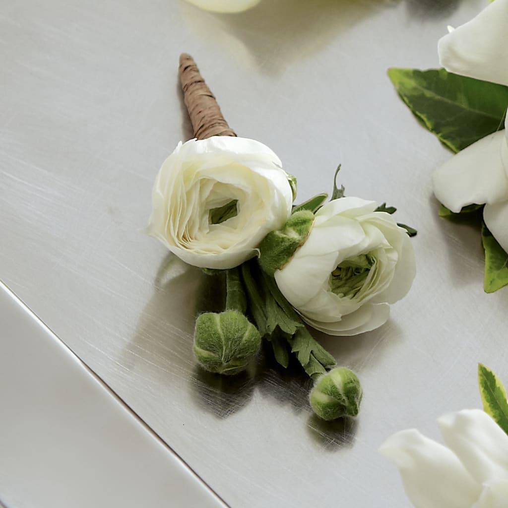 White Ranunculus Boutonniere – GLAMMY'S FLOWER GARDEN, Fayette AL