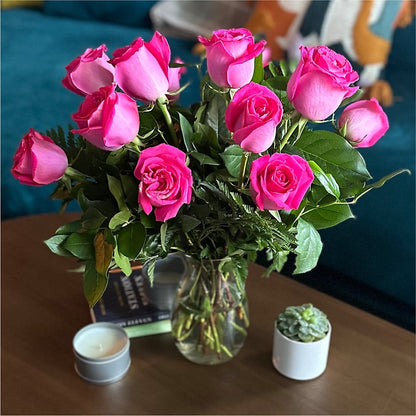 Long Stem Pink Rose Bouquet – GLAMMY'S FLOWER GARDEN, Fayette AL