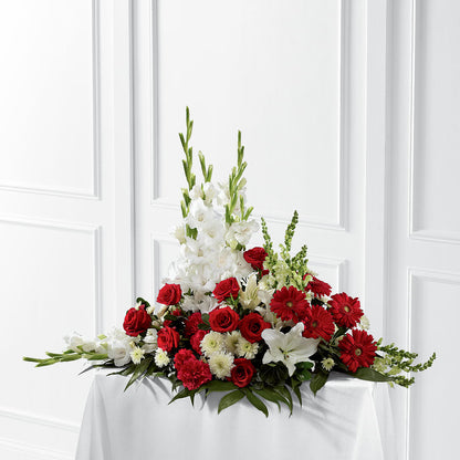 Crimson & White Arrangement – GLAMMY'S FLOWER GARDEN, Fayette AL