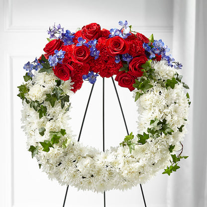 Patriotic Passion Wreath – GLAMMY'S FLOWER GARDEN, Fayette AL