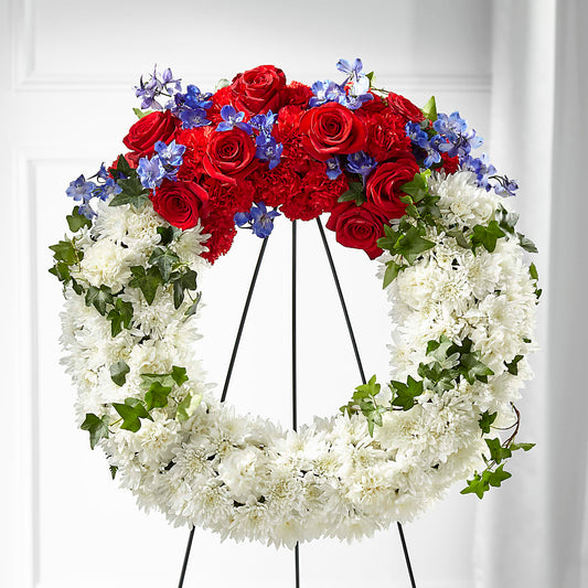Patriotic Passion Wreath – GLAMMY'S FLOWER GARDEN, Fayette AL
