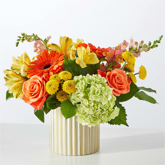Autumn Sunshine Bouquet with Ivory Vase – GLAMMY'S FLOWER GARDEN, Fayette AL