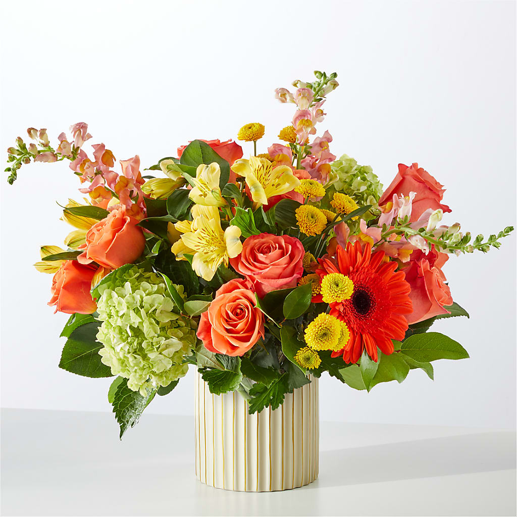 Autumn Sunshine Bouquet with Ivory Vase – GLAMMY'S FLOWER GARDEN, Fayette AL