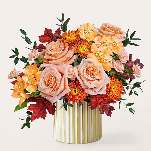 Spiced Latte Bouquet with Ivory Vase – GLAMMY'S FLOWER GARDEN, Fayette AL