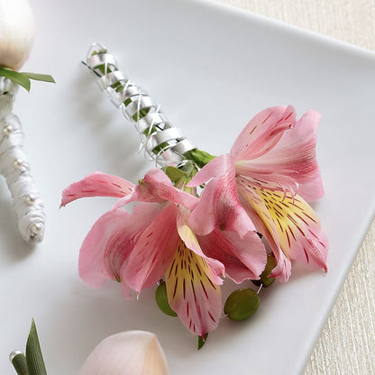Pink Peruvian Lily Boutonniere – GLAMMY'S FLOWER GARDEN, Fayette AL